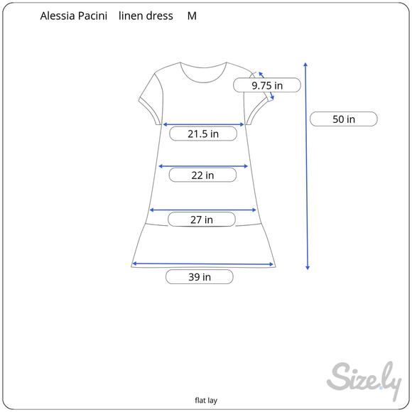 Alessia Pacini Linen Dress Pink Floral Pattern Asymmetrical Hem Size M  Pockets - Picture 10 of 10